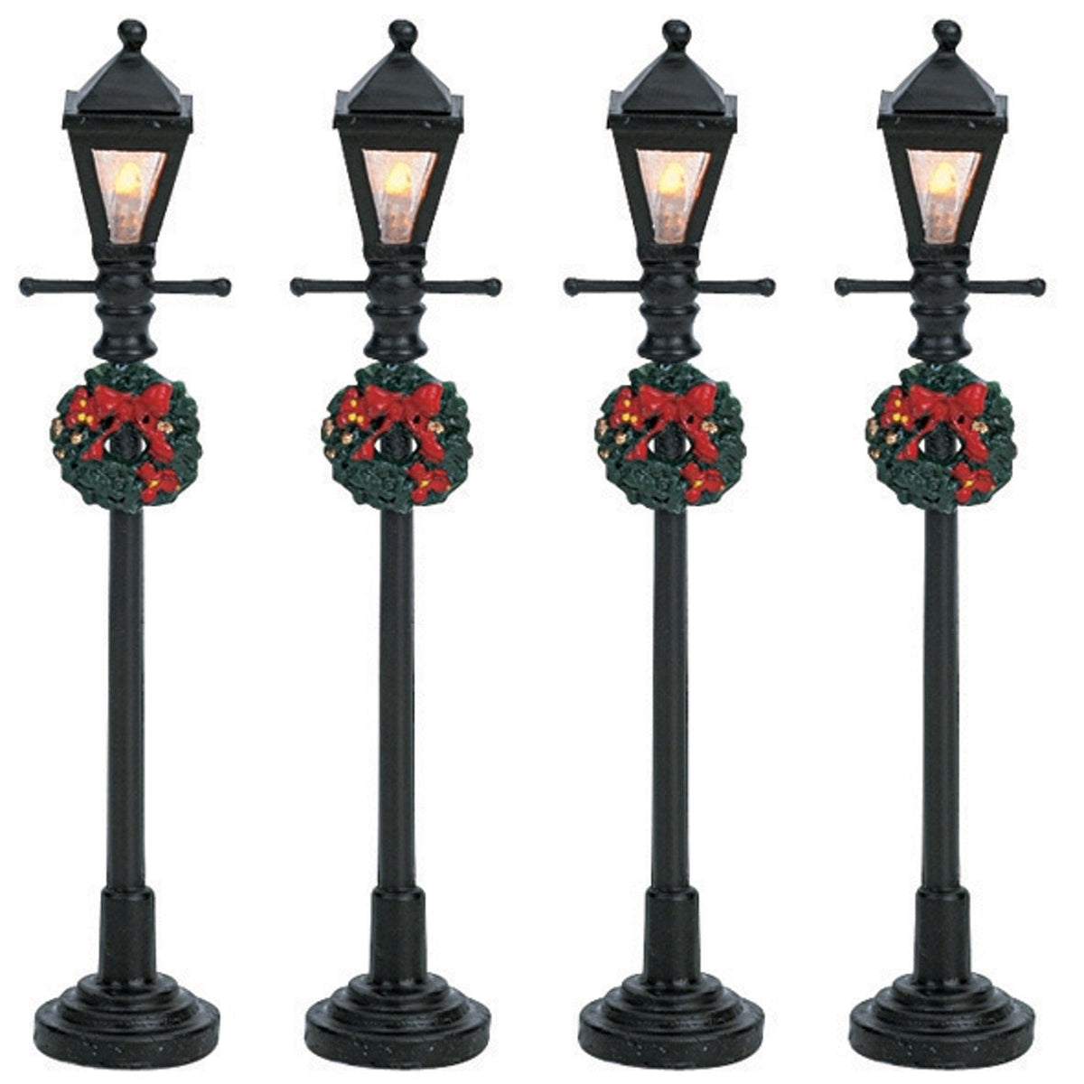 Lemax Village Gas Lantern Street Lamp - Set Of 4