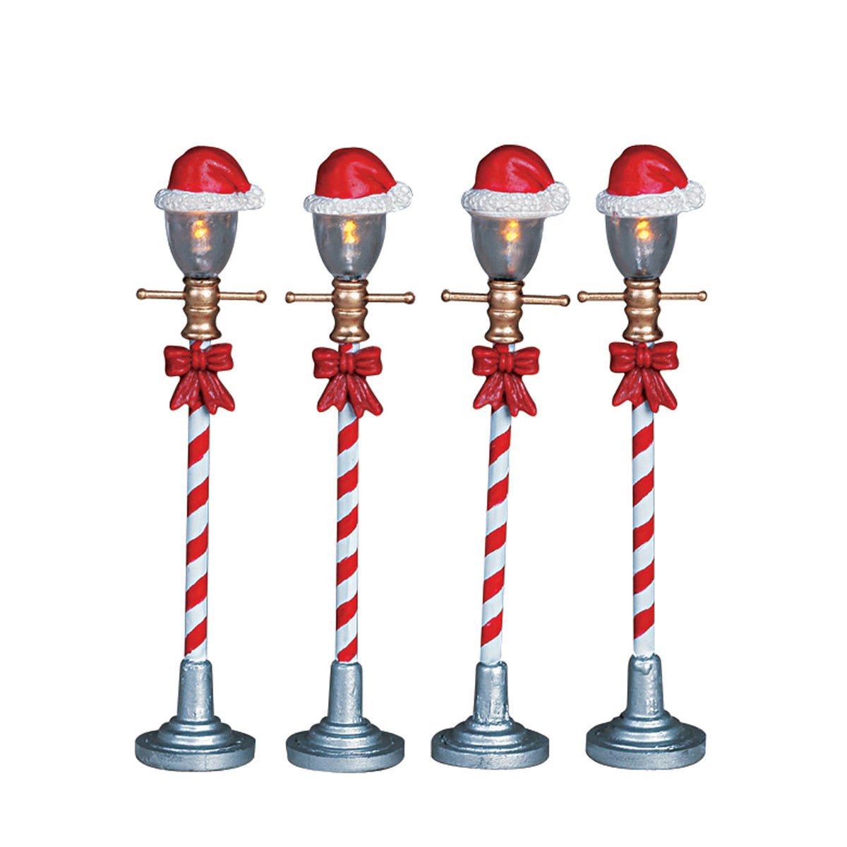 Lemax Santa Hat Street Light - 4 Piece Set