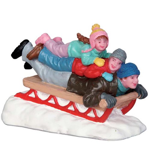 Lemax Sledding With Dad