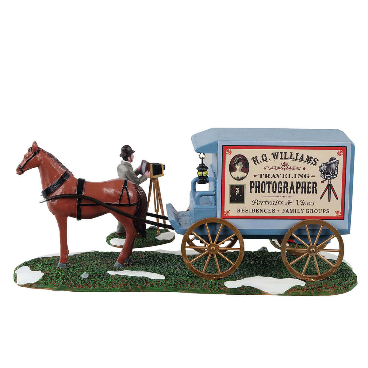 Lemax Traveling Photographer Wagon - 3 Piece Set