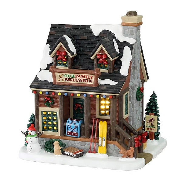  Lemax Our Family Ski Cabin With LEDs