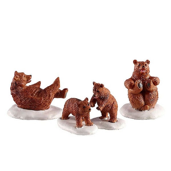  Lemax Bear Family Snow Day Set Of 4