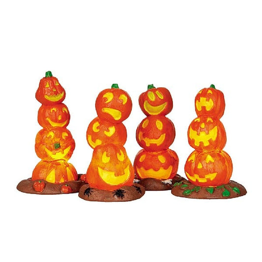  Lemax Light Up Pumpkin Stack (Set Of 4)
