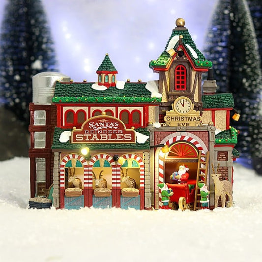  Lemax Santa's Reindeer Stables (4.5V)