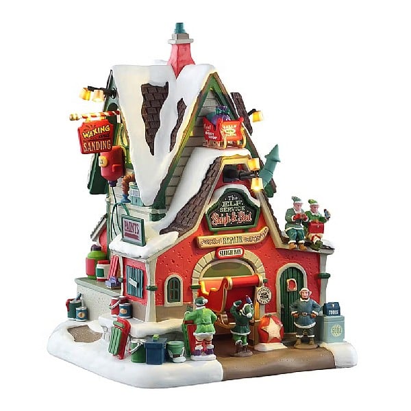  Lemax The Elf Service Sleigh & Sled Repair