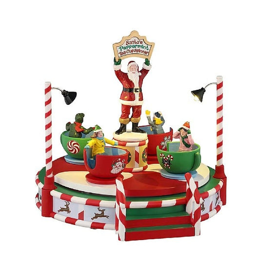  Lemax Santa's Peppermint Teacup Spinner