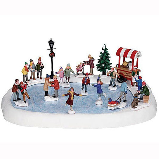 Lemax Village Skating Pond With Sound