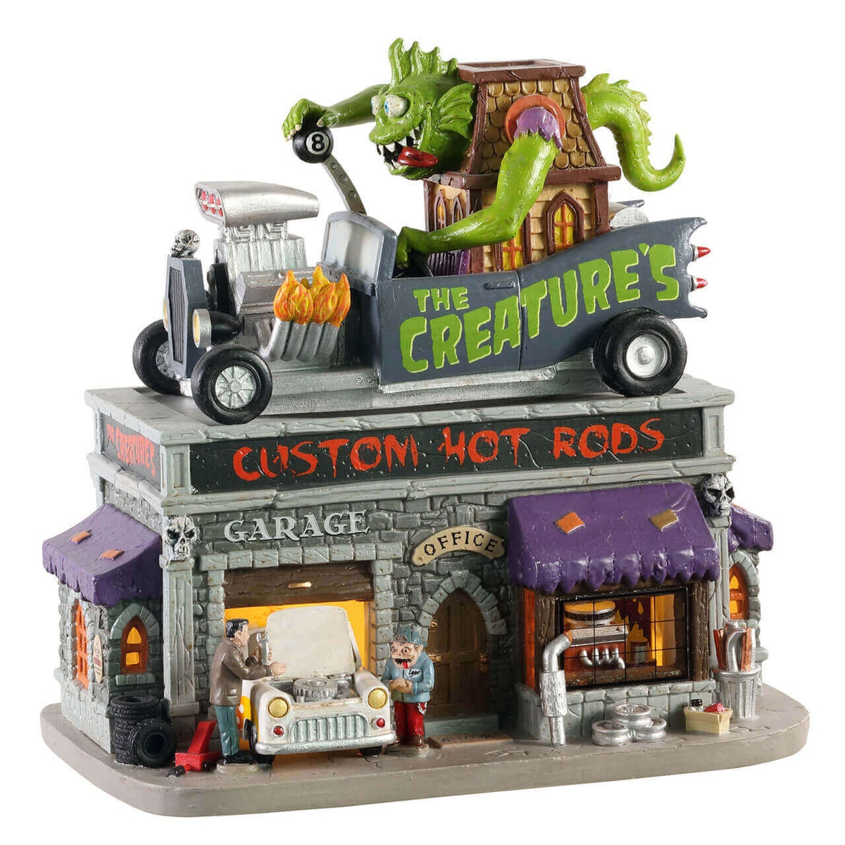 Lemax Creature's Custom Hot Rod Shop