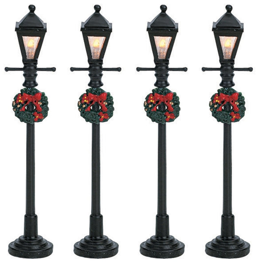 Lemax Village Gas Lantern Street Lamp - Set Of 4