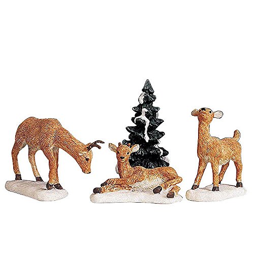 Lemax Dad And Fawns, Set Of 4