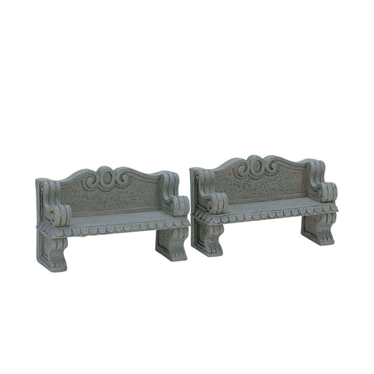 Lemax Stone Bench - 2 Piece Set