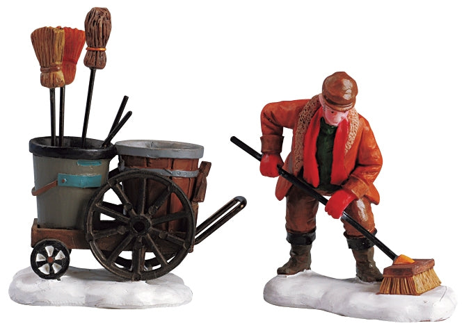 Lemax Street Sweeper - 2 Piece Set