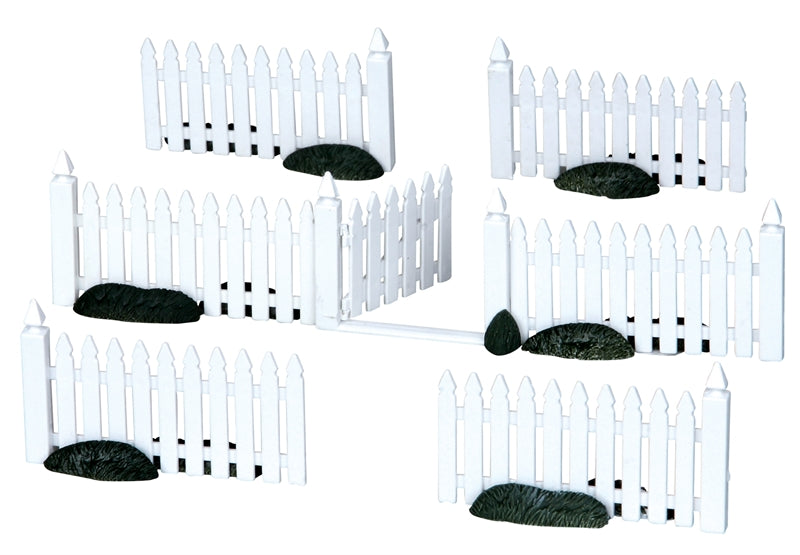 Lemax Plastic Picket Fence - 7 Piece Set