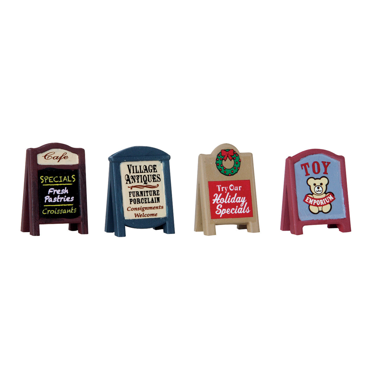 Lemax Village Sidewalk Signs - Set Of 4