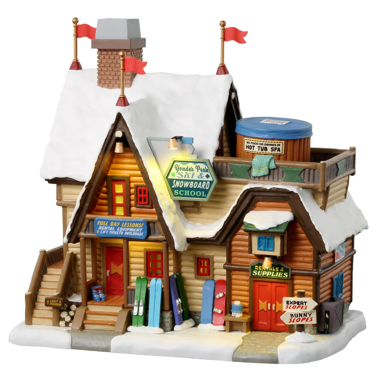 Lemax Yonder Peak Ski And Snowboard School