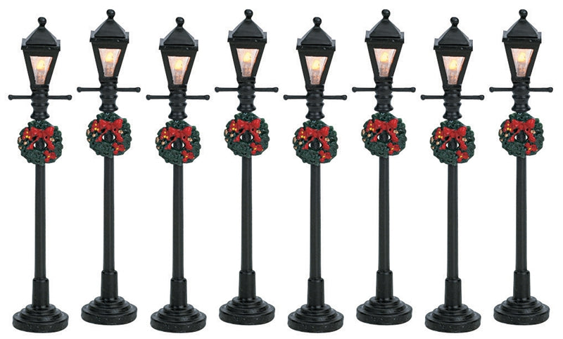 Lemax Village Gas Lantern Street Lamp - Set Of 8