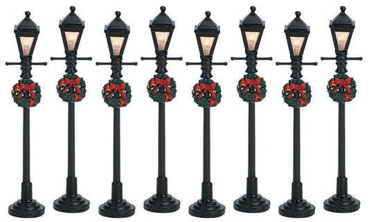 Lemax Village Gas Lantern Street Lamp - Set Of 8