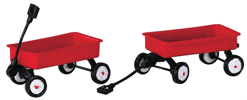 Lemax Red Wagons Set Of 2