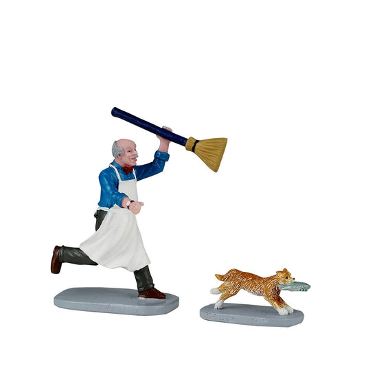 Lemax Feline Fish Thief - 2 Piece Set