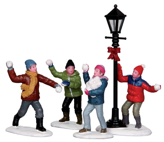 Lemax Snowball Fight - 4 Piece Set